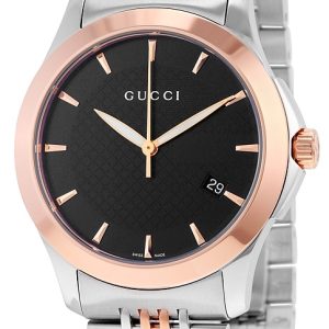 Gucci Herrklocka YA126410 G-Timeless Svart/Roséguldstonat stål Ø38