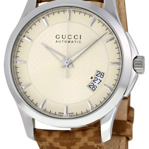 Gucci Herrklocka YA126421 G-Timeless Beige/Läder Ø38 mm