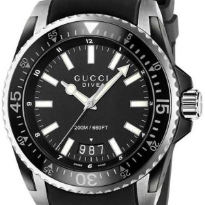 Gucci Herrklocka YA136204B Dive Svart/Gummi Ø45 mm