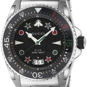 Gucci Herrklocka YA136221 Dive Svart/Stål Ø45 mm