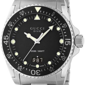 Gucci Herrklocka YA136301B Dive Svart/Stål Ø40 mm