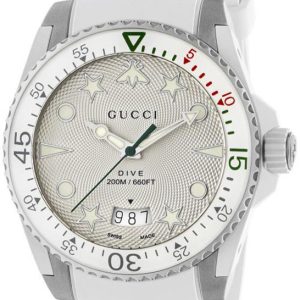 Gucci Herrklocka YA136337 Dive Grå/Gummi Ø40 mm