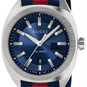 Gucci Herrklocka YA142304 Blå/Textil Ø41 mm