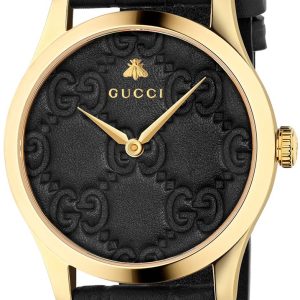 Gucci YA1264034A G-Timeless Svart/Läder Ø38 mm