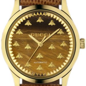 Gucci YA1264121 G-Timeless Brun/Läder Ø38 mm