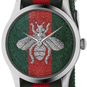 Gucci YA1264148 G-Timeless Flerfärgad/Textil Ø38 mm