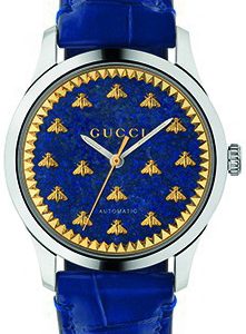 Gucci YA1264228 G-Timeless Blå/Läder Ø38 mm