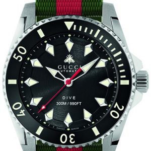 Gucci YA136349 Dive Svart/Gummi Ø40 mm