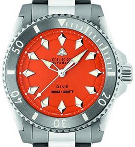 Gucci YA136355 Dive Orange/Stål Ø40 mm