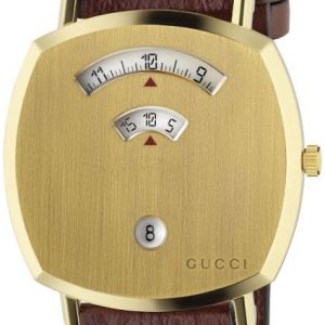 Gucci YA157411 Grip Gulguldstonad/Läder