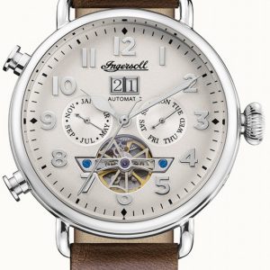 Ingersoll 99999 Herrklocka I09502 Vit/Läder Ø45 mm