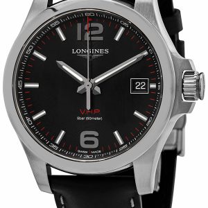 Longines Conquest V.H.P. Herrklocka L3.716.4.56.3 Svart/Läder Ø43 mm