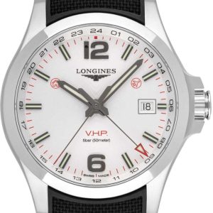 Longines Conquest V.H.P. Herrklocka L3.728.4.76.9 Silverfärgad/Gummi