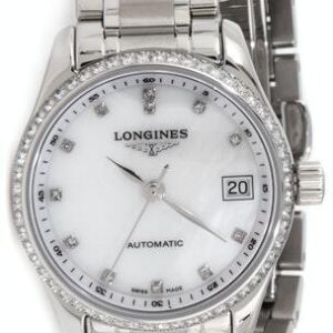 Longines Damklocka L2.128.0.87.6 Master Vit/Stål Ø25.5 mm