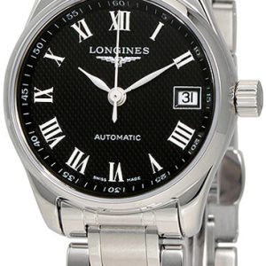 Longines Damklocka L2.128.4.51.6 Master Svart/Stål Ø25.5 mm