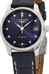 Longines Damklocka L2.128.4.97.0 Master Blå/Läder Ø25.5 mm