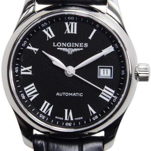 Longines Damklocka L2.257.4.51.7 Master Svart/Läder Ø29 mm