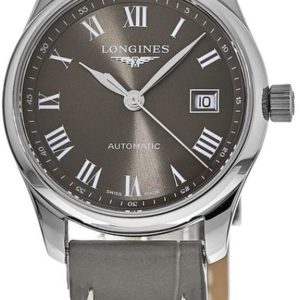 Longines Damklocka L2.257.4.71.3 Master Grå/Läder Ø29 mm