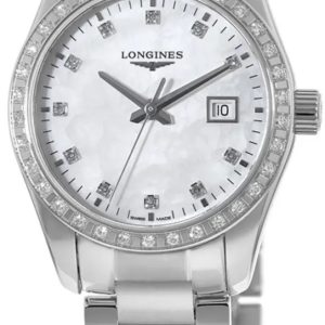 Longines Damklocka L2.286.0.87.6 Conquest Classic Vit/Stål Ø29.5 mm