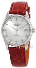 Longines Damklocka L2.357.4.87.2 Master Vit/Läder Ø34 mm