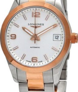 Longines Damklocka L2.385.5.76.7 Conquest Silverfärgad/18 karat