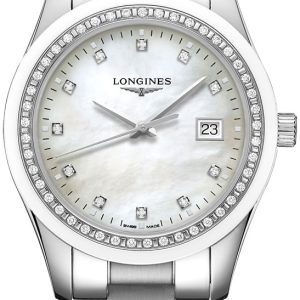 Longines Damklocka L2.387.0.87.6 Conquest Classic Vit/Stål Ø36 mm