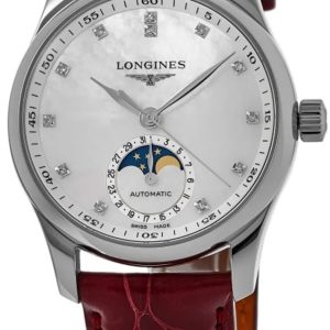 Longines Damklocka L2.409.4.87.2 Master Vit/Läder Ø34 mm