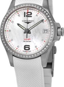 Longines Damklocka L3.316.0.87.9 Conquest V.H.P Vit/Gummi Ø36 mm