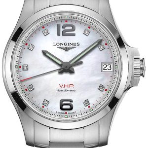 Longines Damklocka L3.316.4.87.6 Conquest V.H.P. Vit/Stål Ø36 mm