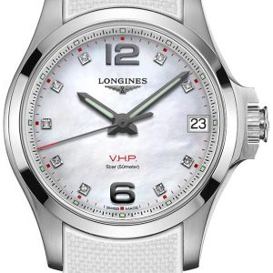 Longines Damklocka L3.316.4.87.9 Conquest V.H.P. Vit/Gummi Ø36 mm