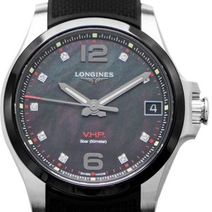 Longines Damklocka L3.319.4.88.9 Conquest V.H.P. Svart/Gummi Ø36 mm