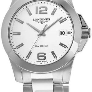 Longines Damklocka L3.377.4.16.6 Conquest Ladies Vit/Stål Ø34 mm