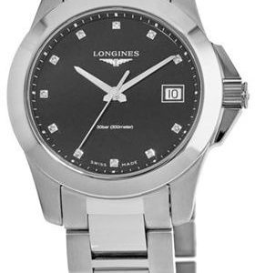 Longines Damklocka L3.377.4.57.6 Conquest Svart/Stål Ø34 mm