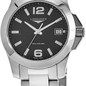 Longines Damklocka L3.377.4.58.6 Conquest Svart/Stål Ø34 mm