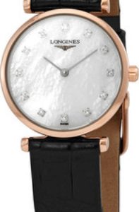 Longines Damklocka L4.209.1.97.2 Grande Classique Vit/Läder Ø24 mm