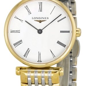 Longines Damklocka L4.209.2.11.7 Grande Classique Vit/Gulguldtonat