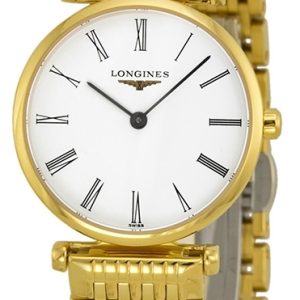 Longines Damklocka L4.209.2.11.8 Grande Classique Vit/Gulguldtonat