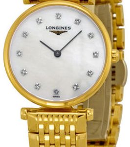 Longines Damklocka L4.209.2.87.8 Grande Classique Vit/Gulguldtonat