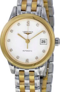 Longines Damklocka L4.274.3.27.7 Flagship Vit/Gulguldtonat stål Ø26