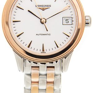 Longines Damklocka L4.274.3.92.7 Flagship Vit/Roséguldstonat stål