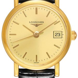 Longines Damklocka L4.277.6.32.0 Presences Gulguldstonad/Läder