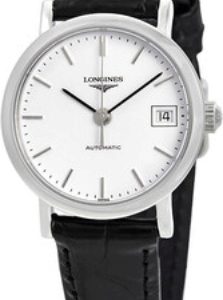 Longines Damklocka L4.309.4.12.2 Elegant Vit/Läder Ø25.5 mm