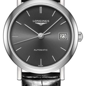 Longines Damklocka L4.309.4.72.2 Elegant Grå/Läder Ø25.5 mm