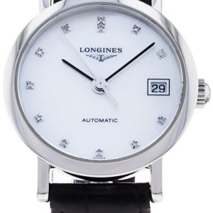 Longines Damklocka L4.309.4.87.2 Elegant Vit/Läder Ø25.5 mm