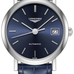 Longines Damklocka L4.309.4.92.2 Elegant Blå/Läder Ø25.5 mm