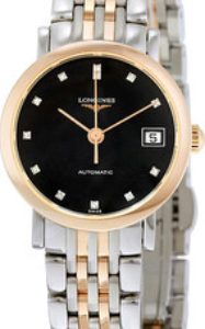 Longines Damklocka L4.309.5.57.7 Elegant Svart/18 karat roséguld