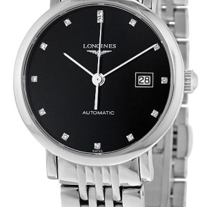 Longines Damklocka L4.310.4.57.6 Elegant Svart/Stål Ø29 mm