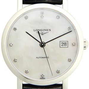 Longines Damklocka L4.310.4.87.2 Elegant Vit/Läder Ø29 mm