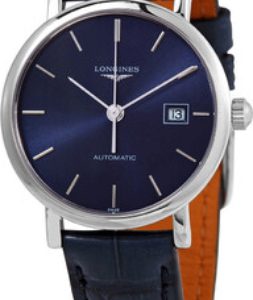 Longines Damklocka L4.310.4.92.2 Elegant Blå/Läder Ø29 mm