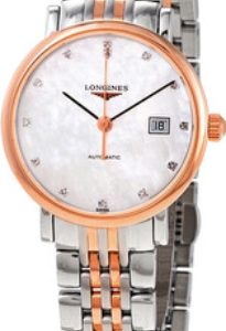 Longines Damklocka L4.310.5.87.7 Elegant Vit/Roséguldstonat stål